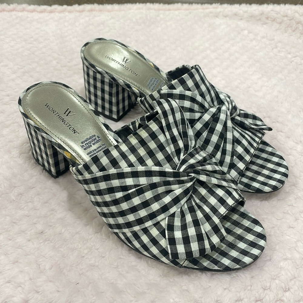 Black and White Checkered Heels